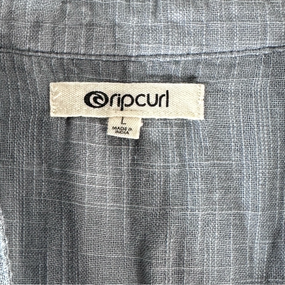 RIPCURL Women’s Blue Gray Surf Tunic Long Sleeve V-Neck Shirt Size Large Cotton - Picture 3 of 6